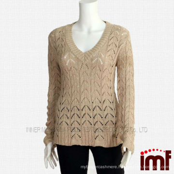 Ladies Metallic Cashmere Knitted Sweater